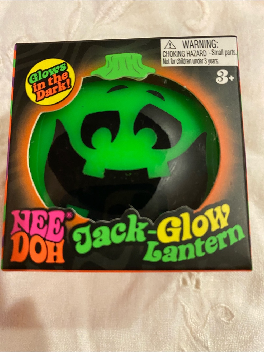 NeeDoh Jack-Glow Lantern — Glow-in-the-Dark Green Pumpkin new and authentic